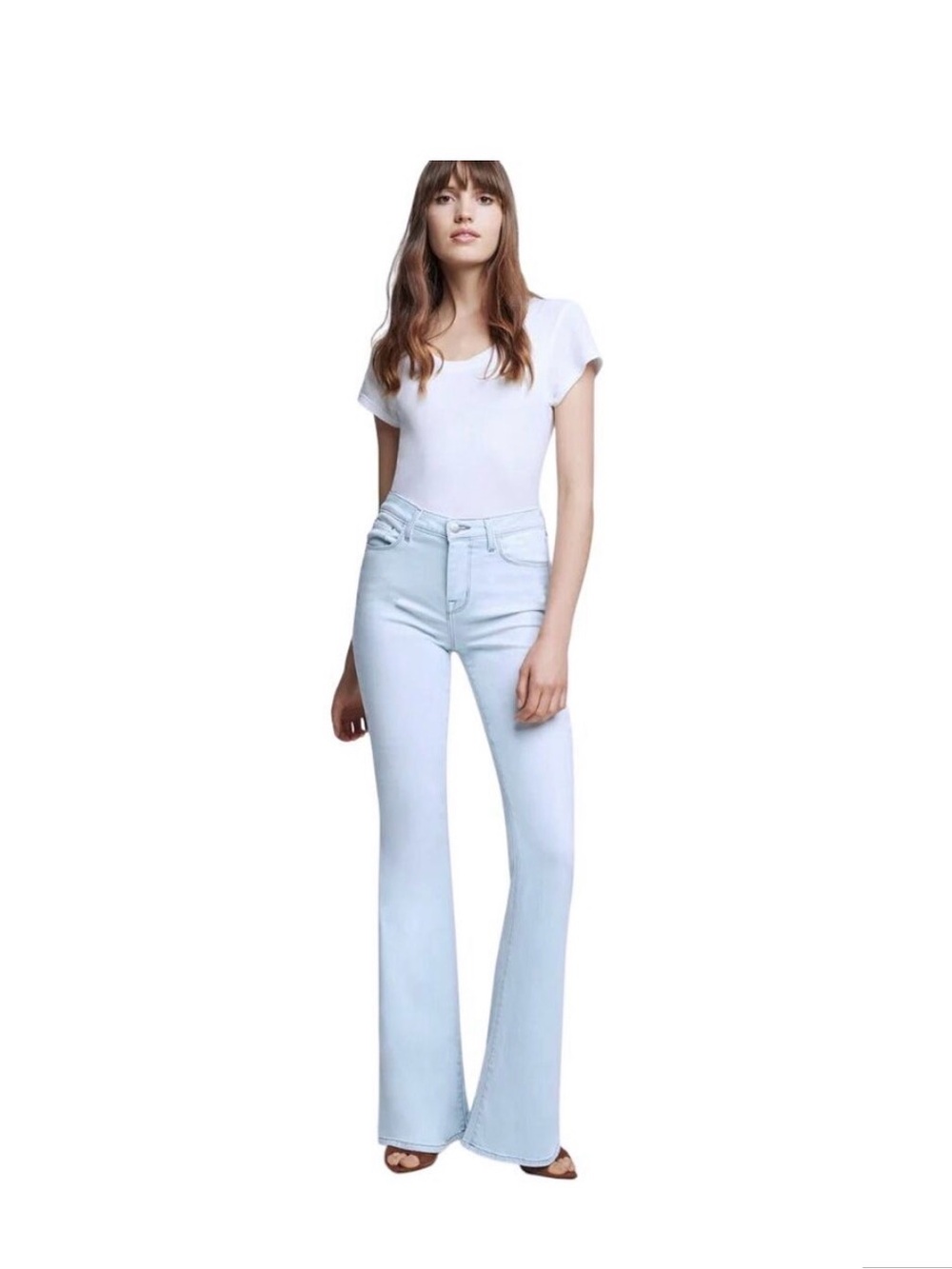 L'AGENCE Light Blue High-Rise Flare Jeans